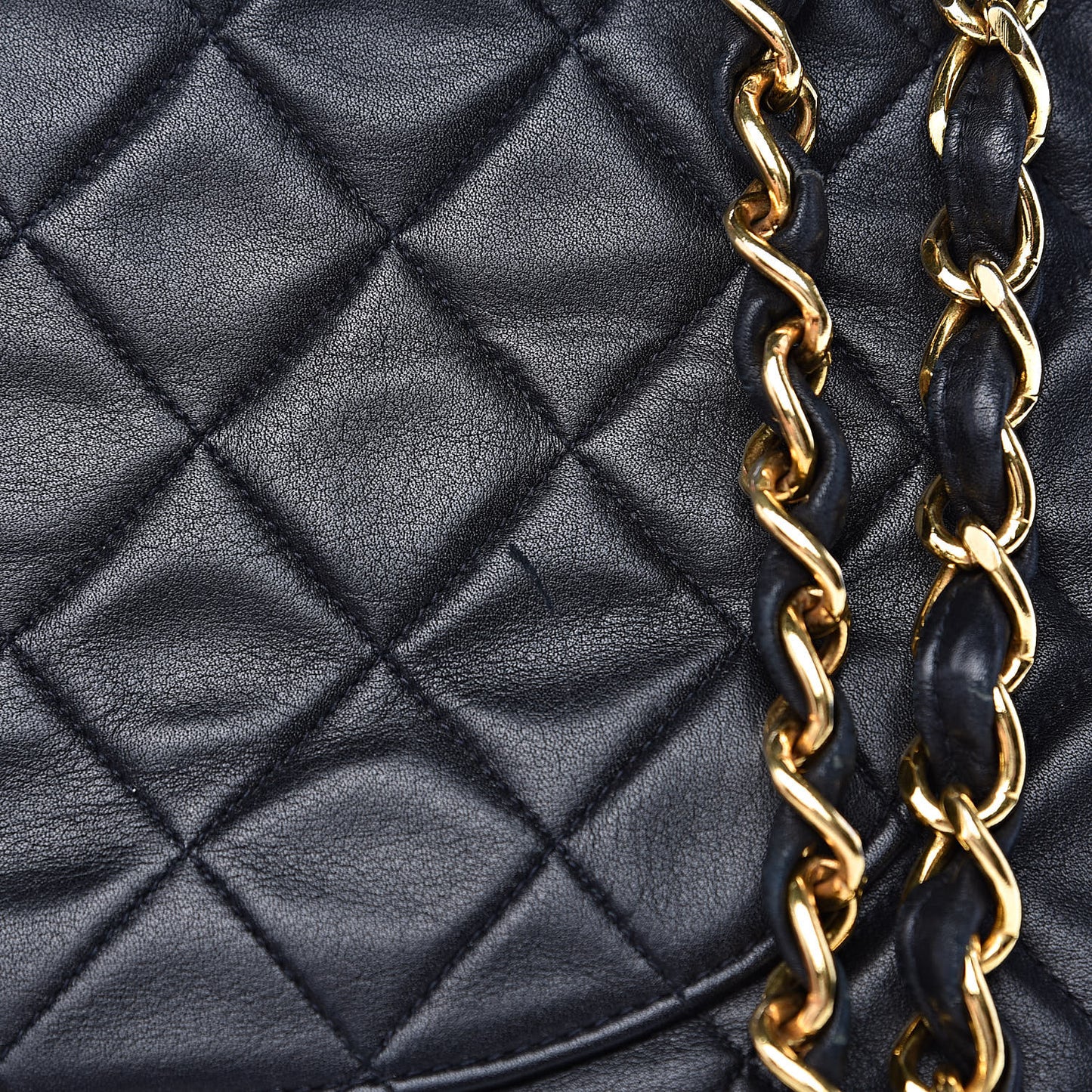 Lambskin Quilted XL Jumbo Single Flap Black