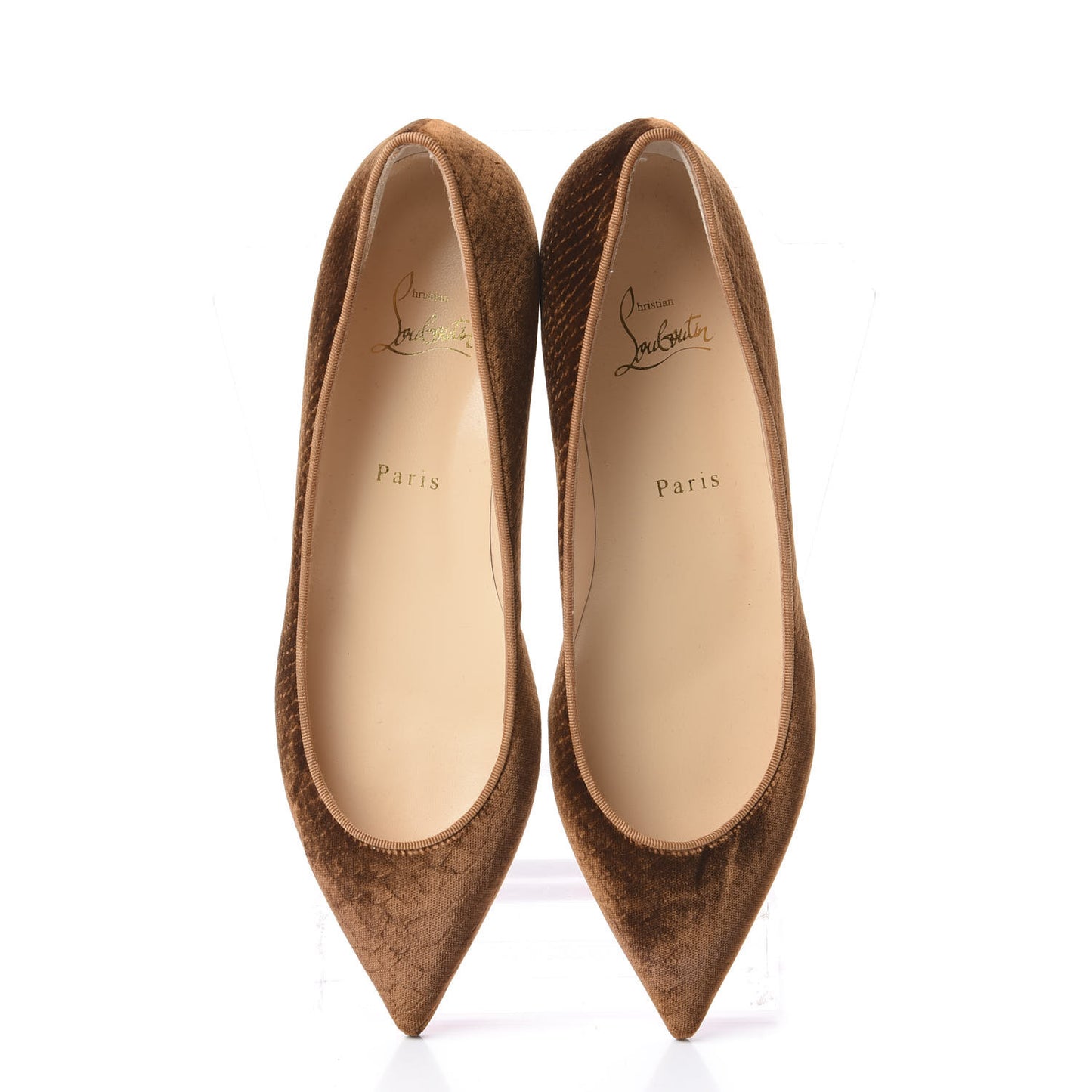 Velvet Quilted Pigalle Follies Flats 39 Brown