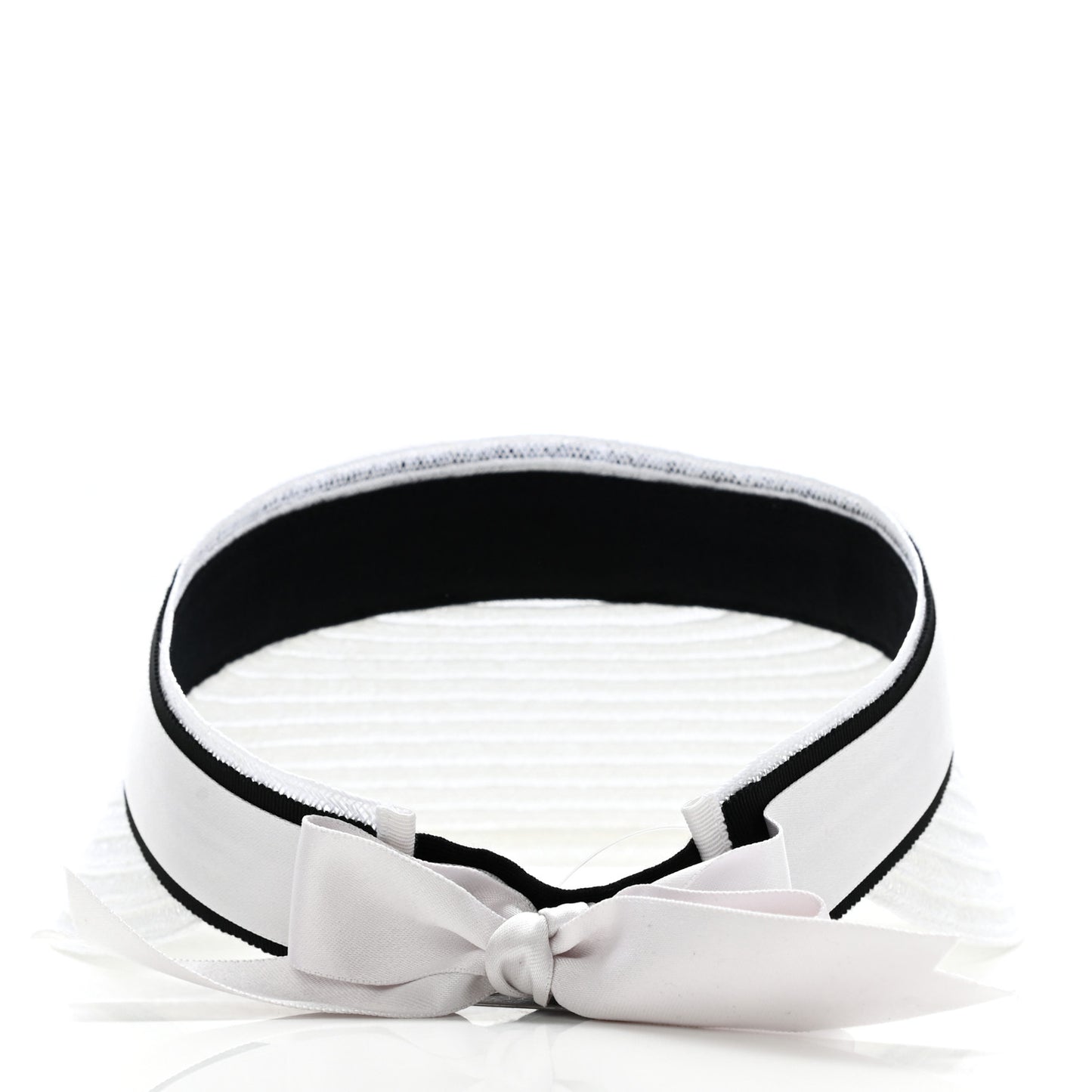 Abaca Cotton Ribbon Visor S Ecru White