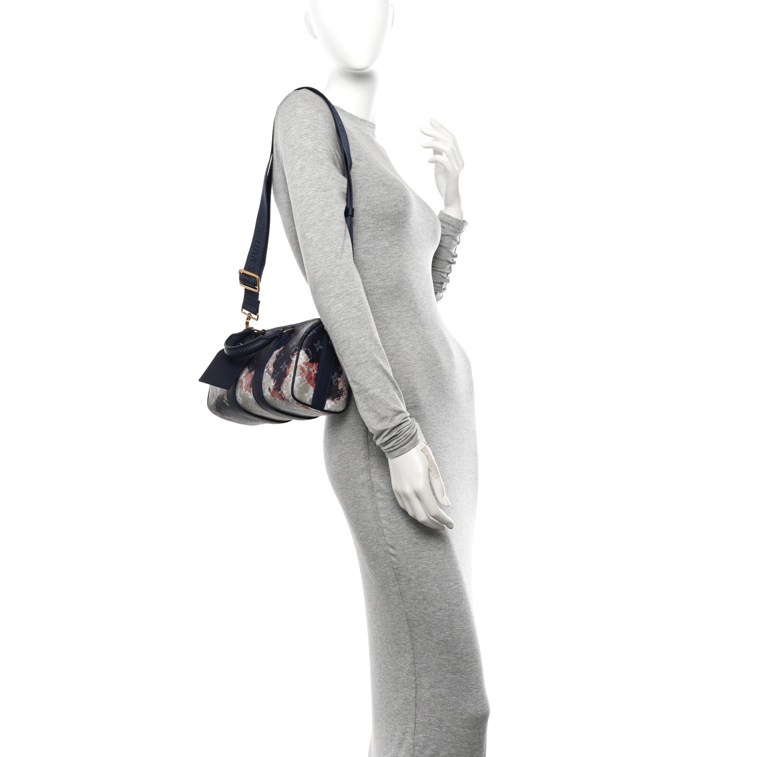 Louis Vuitton Monogram Bleach Keepall Bandouliere 25 Ink Blue 2 of 9