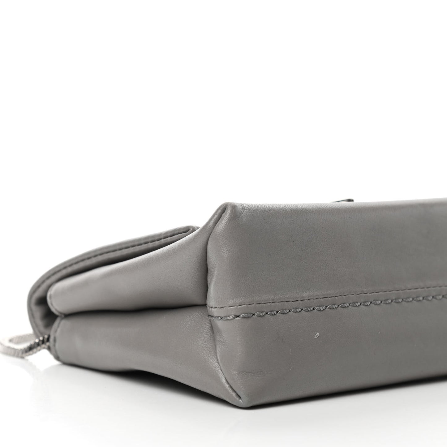 Calfskin Alix Soft Flap Clutch Grey