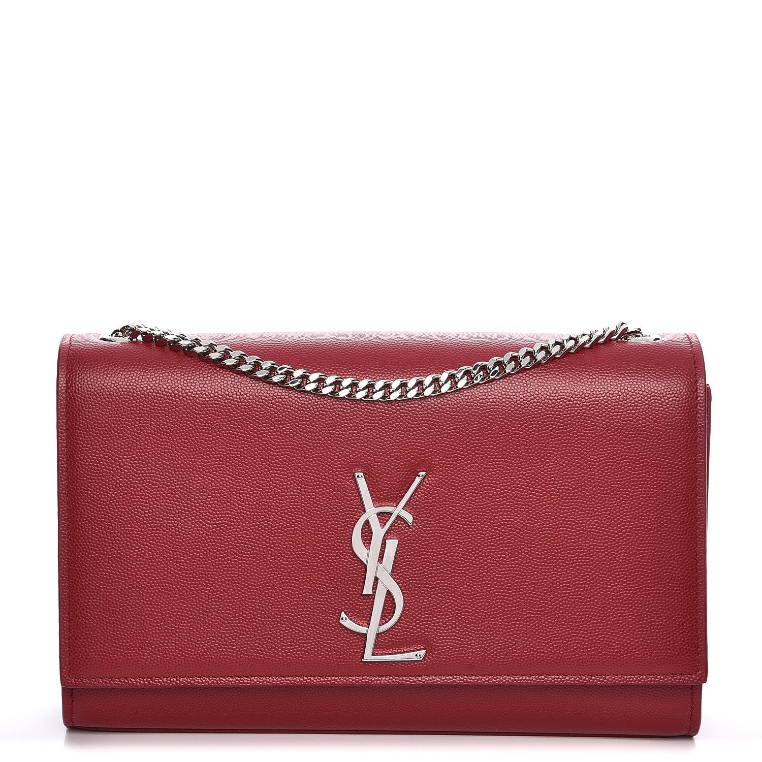 Saint Laurent Grain De Poudre Medium Monogram Kate Satchel Lipstick Red 1 of 7