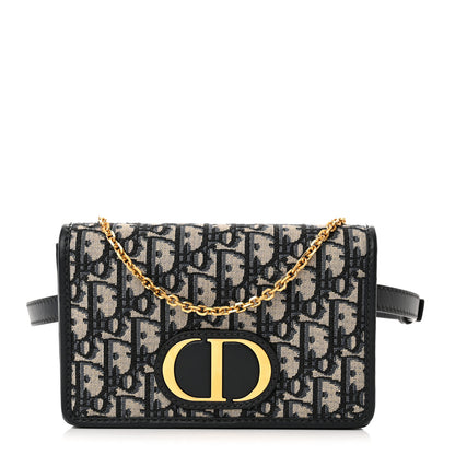 Christian Dior Oblique 30 Montaigne 2-In-1 Pouch Blue 1 of 9