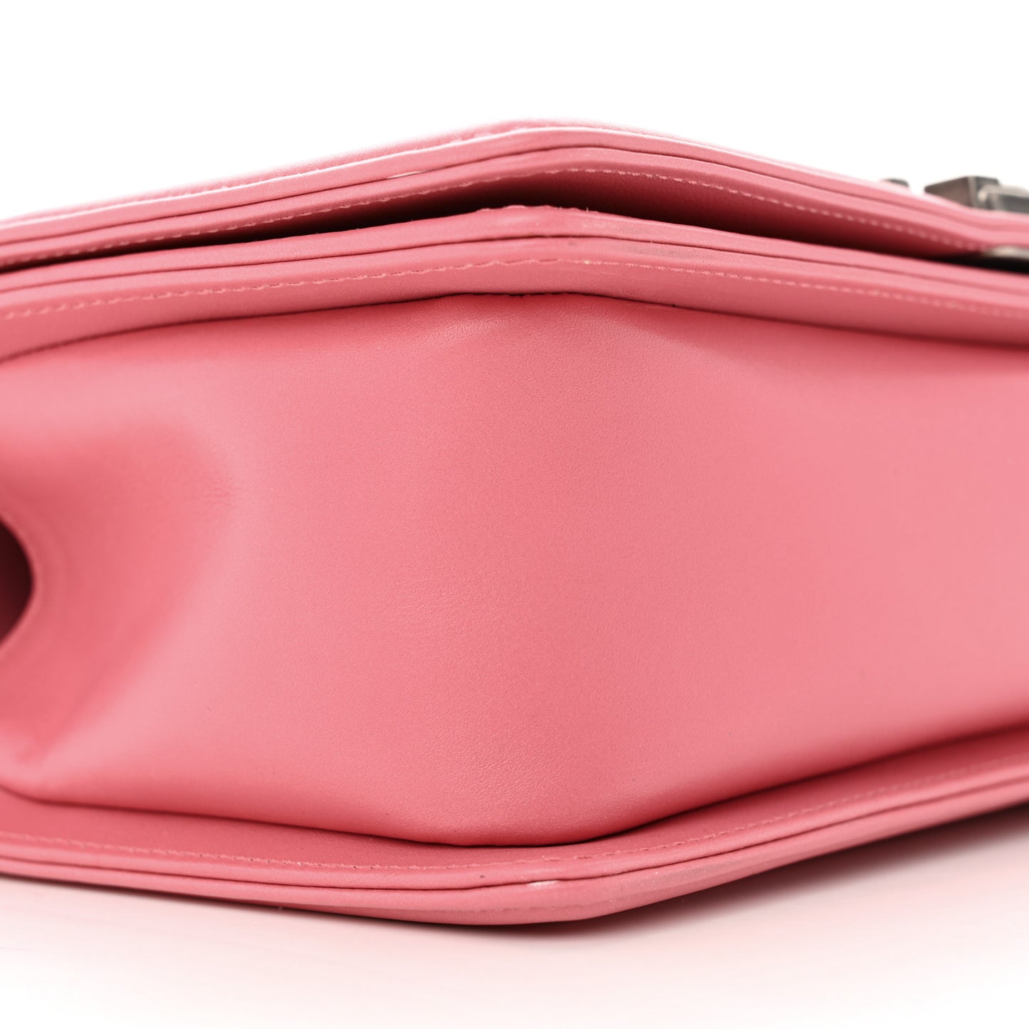 Calfskin Chevron Quilted Medium Boy Flap Pink