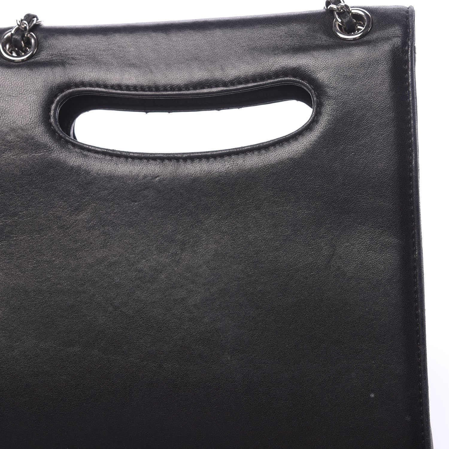 Chanel Lambskin Top Handle Logo Flap Black 8 of 18