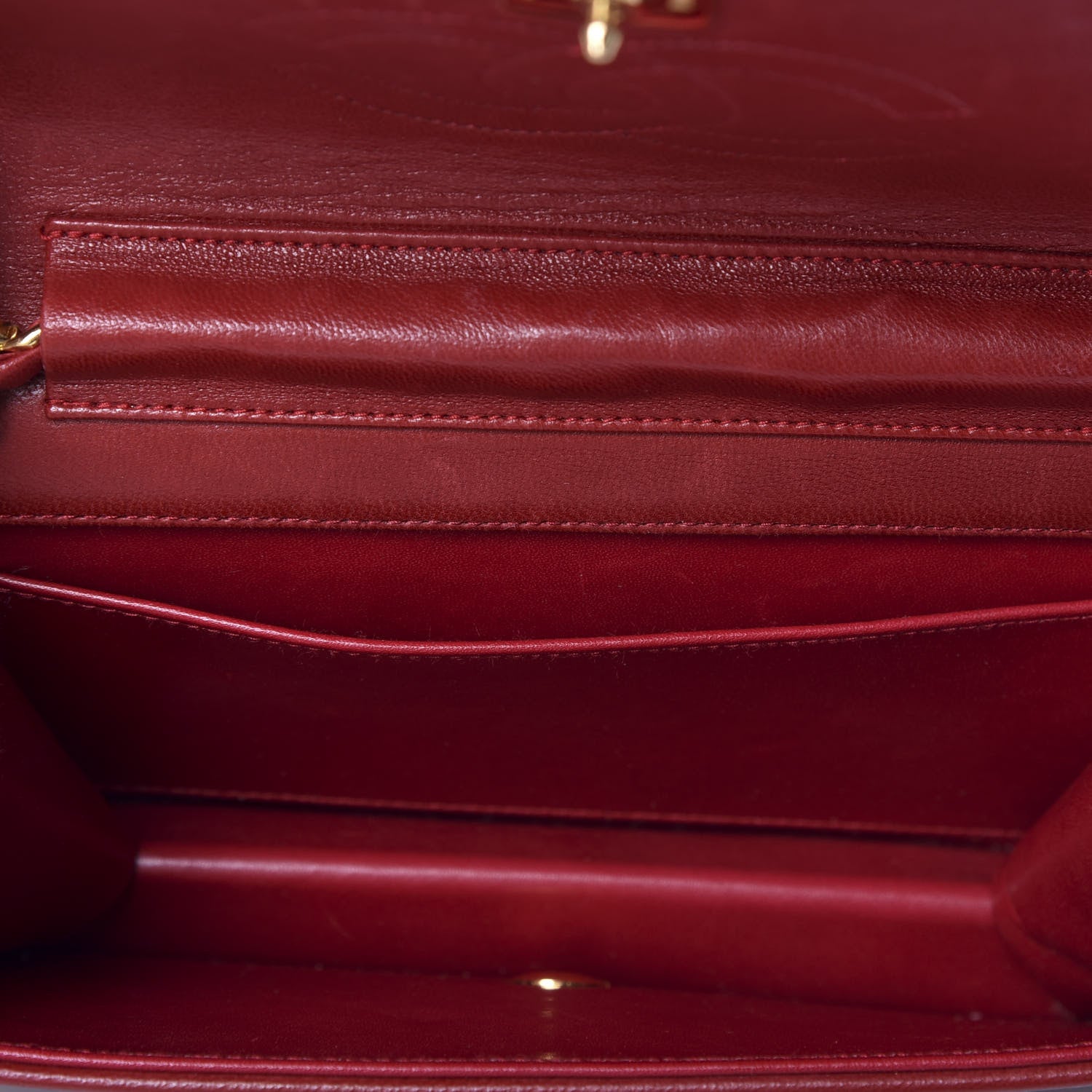 Chanel Lambskin Quilted CC Wallet On Chain WOC Red 4 of 8