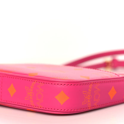 MCM Calfskin Color Splash Mini Pouch on Chain Pink 8 of 8
