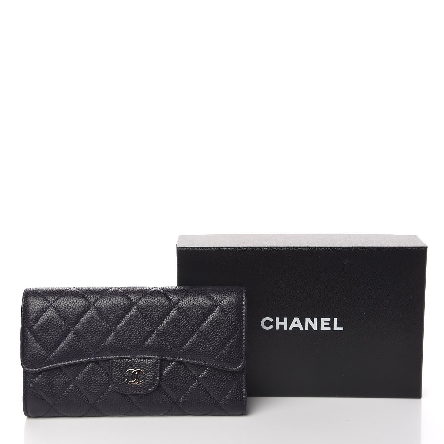 Chanel Caviar Quilted Large Flap Wallet Marine 9 of 9