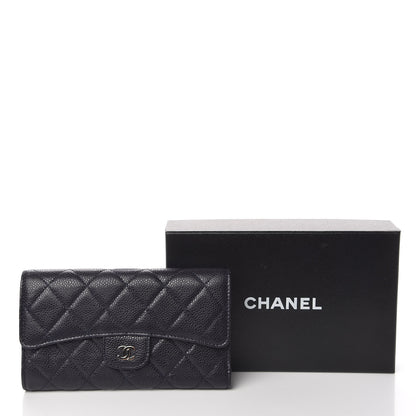 Chanel Caviar Quilted Large Flap Wallet Marine 9 of 9