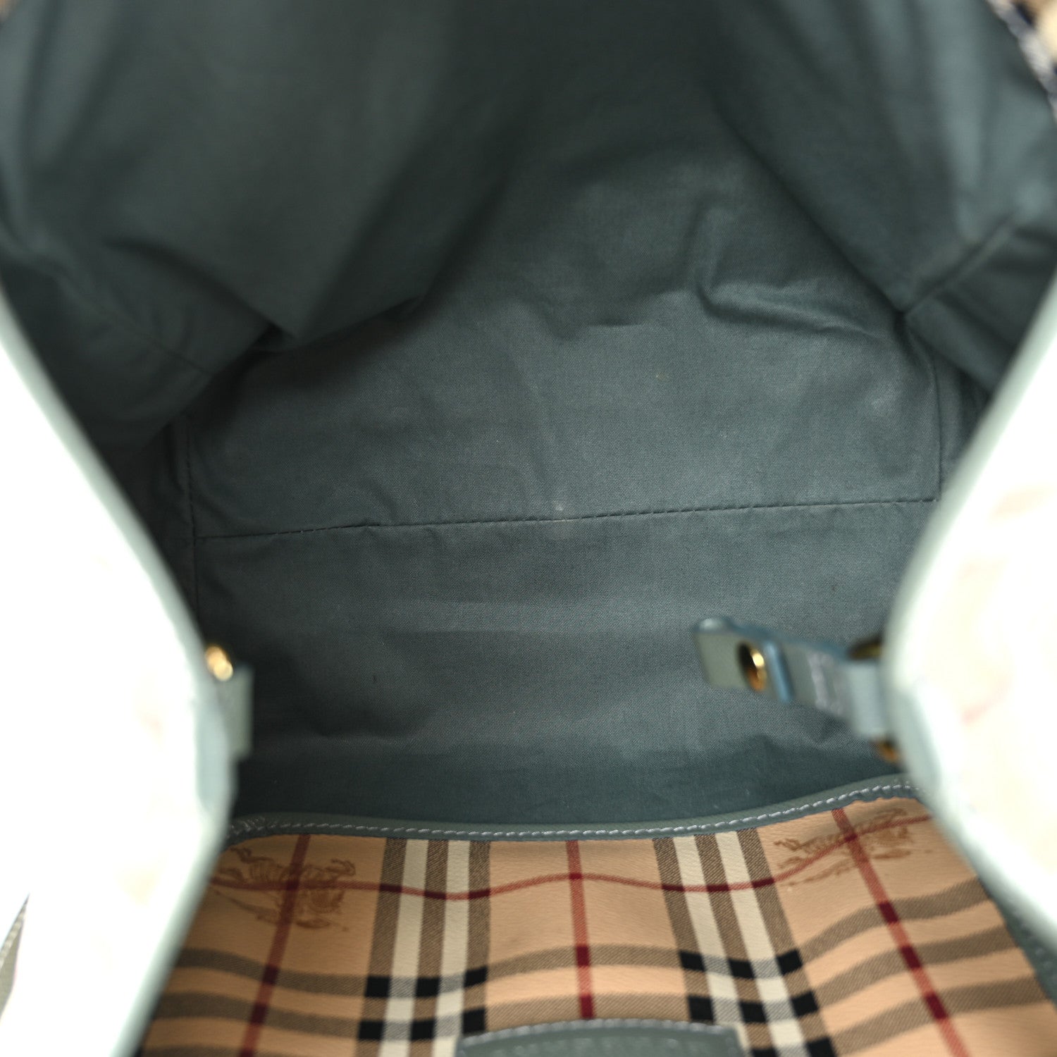 Burberry Haymarket Check Small Canterbury Tote Eucalyptus Grey 6 of 12