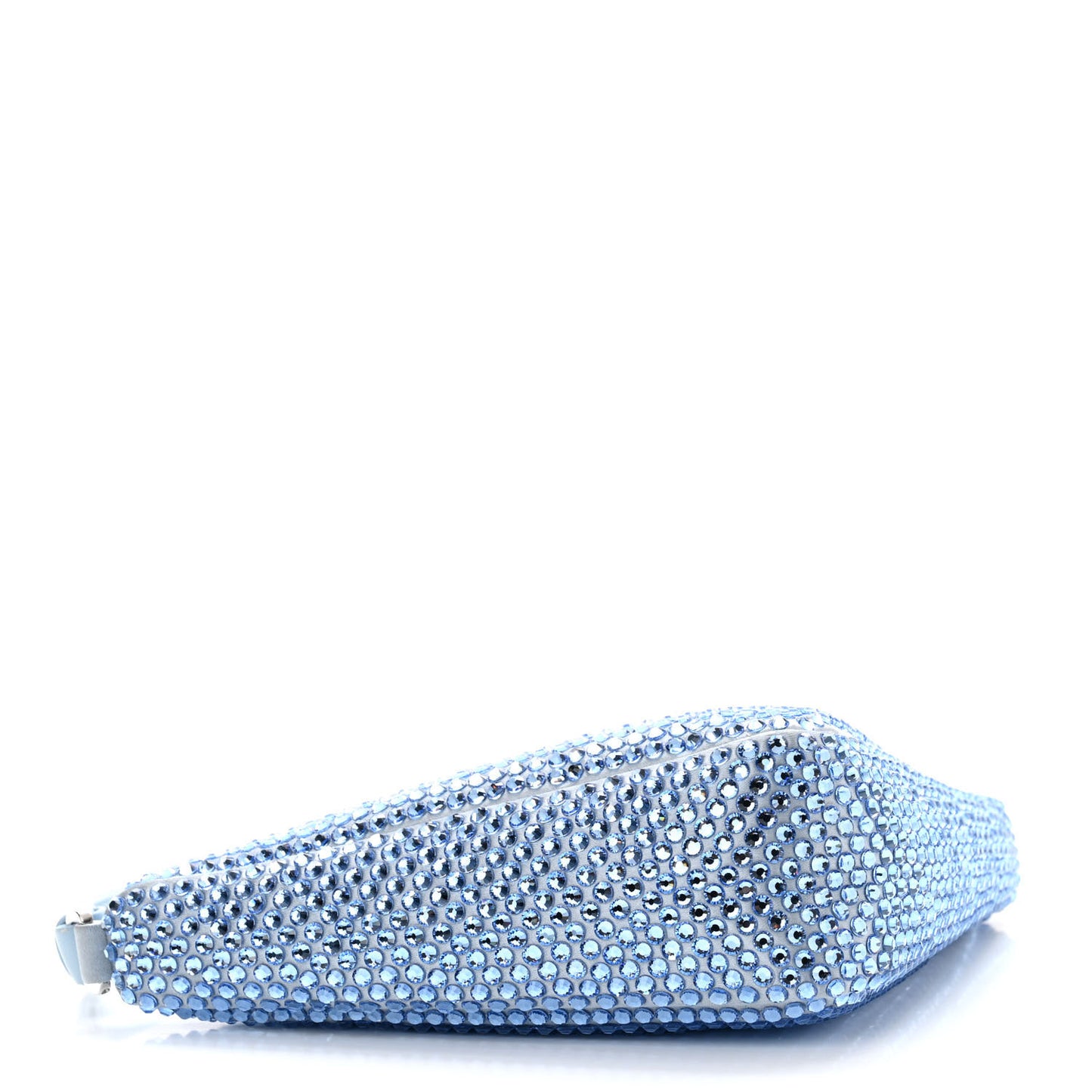 Satin Crystal Triangle Pouch Celeste