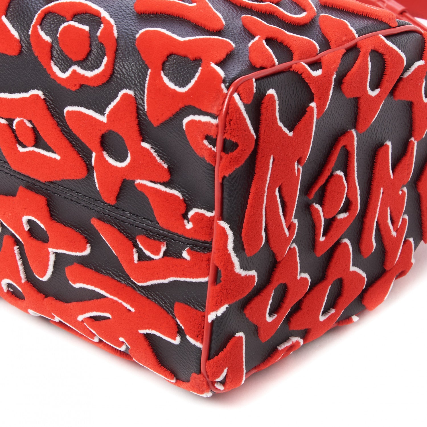 Louis Vuitton X UF Tufted Monogram Speedy Bandouliere 25 Black Red 4 of 7