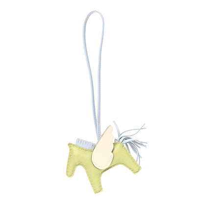 Hermes Milo Lambskin Grigri Rodeo Pegase Horse Bag Charm PM Jaune Bourgeon Bleu Brume Nata 1 of 4