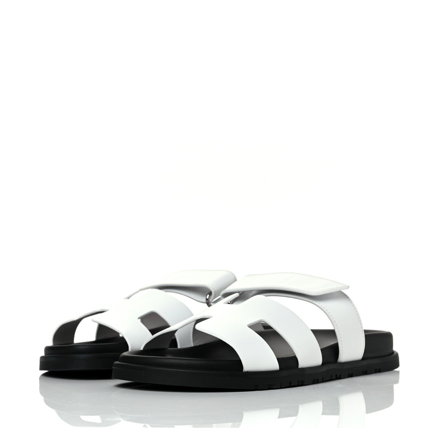 Hermes Calfskin Womens Chypre Sandals 40 White 3 of 9