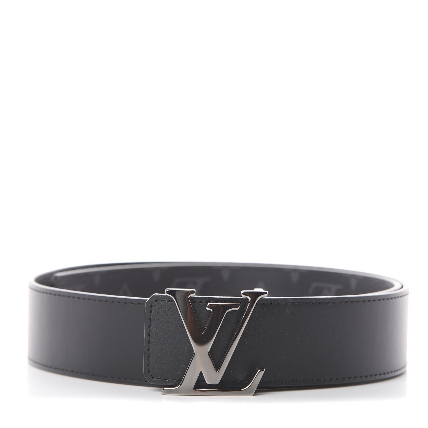 Louis Vuitton Monogram Eclipse Taigarama 40mm LV Initiales Reversible Belt 85 34 Black 1 of 5