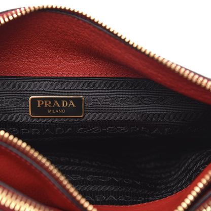 Prada Vitello Phenix Double Zip Crossbody Bag Scarlatto 7 of 10