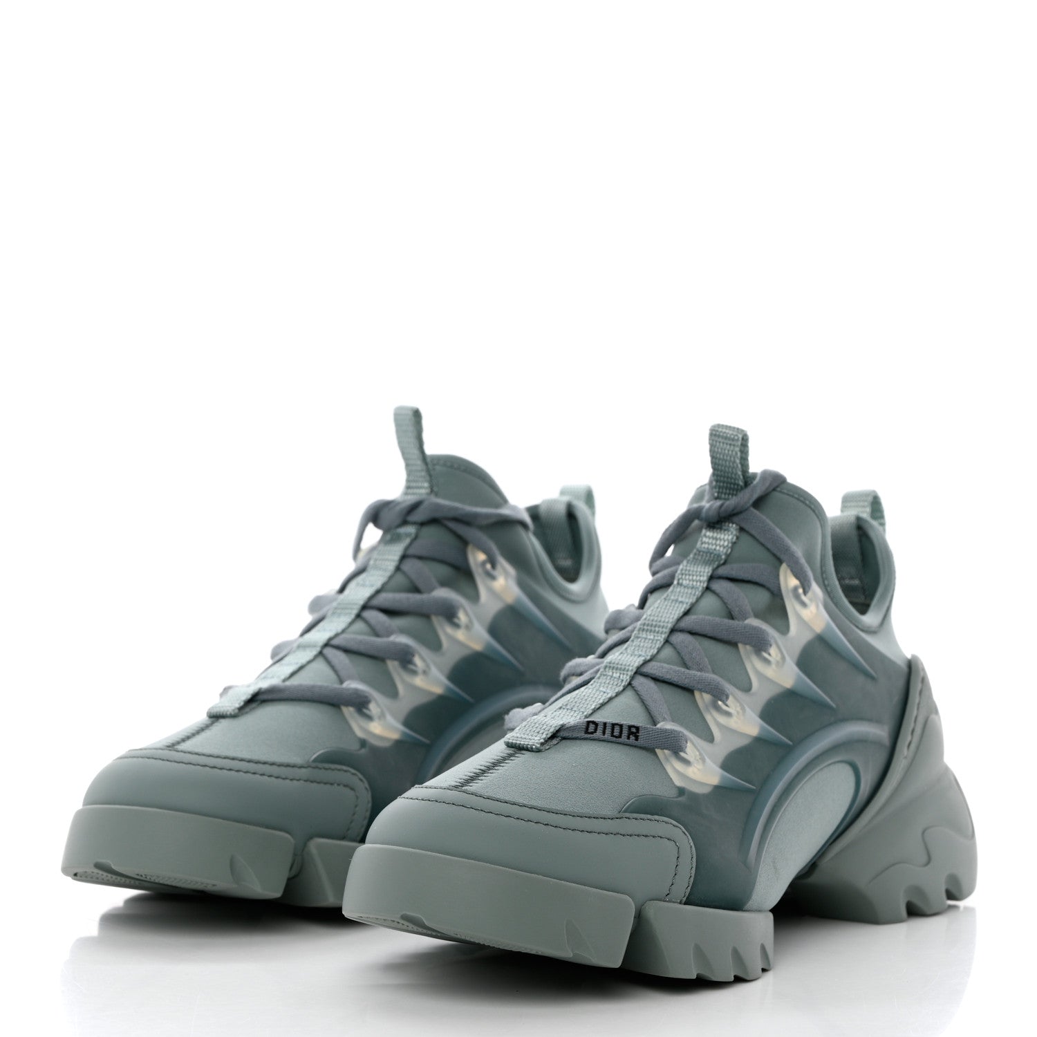 Christian Dior Neoprene Rubber Womens D-Connect Sneakers 36.5 Water Grey 3 of 9
