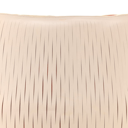 Celine Calfskin Laser Cut Fringe Foldover Clutch White Orange 9 of 15