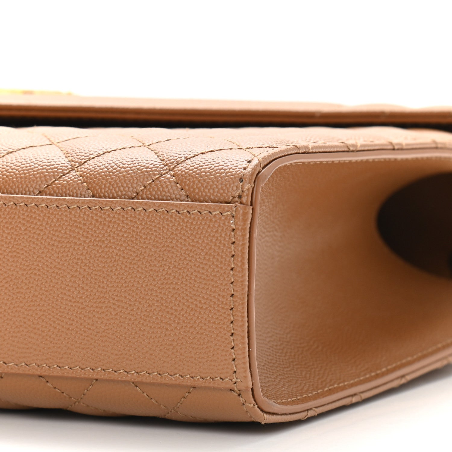 Saint Laurent Grain De Poudre Textured Mixed Matelasse Triquilt Large Monogram Satchel Dune 8 of 8
