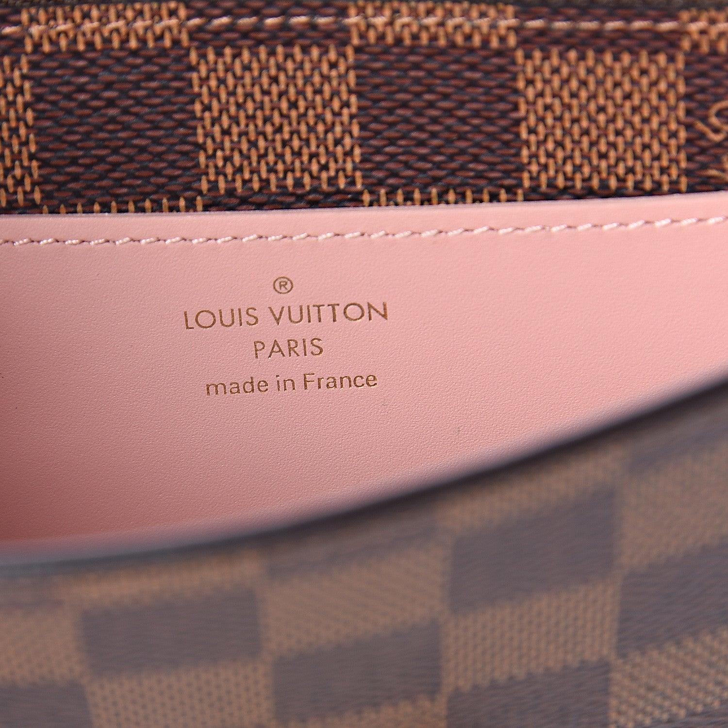 Louis Vuitton Damier Ebene Croisette Chain Wallet Rose Ballerine 5 of 5