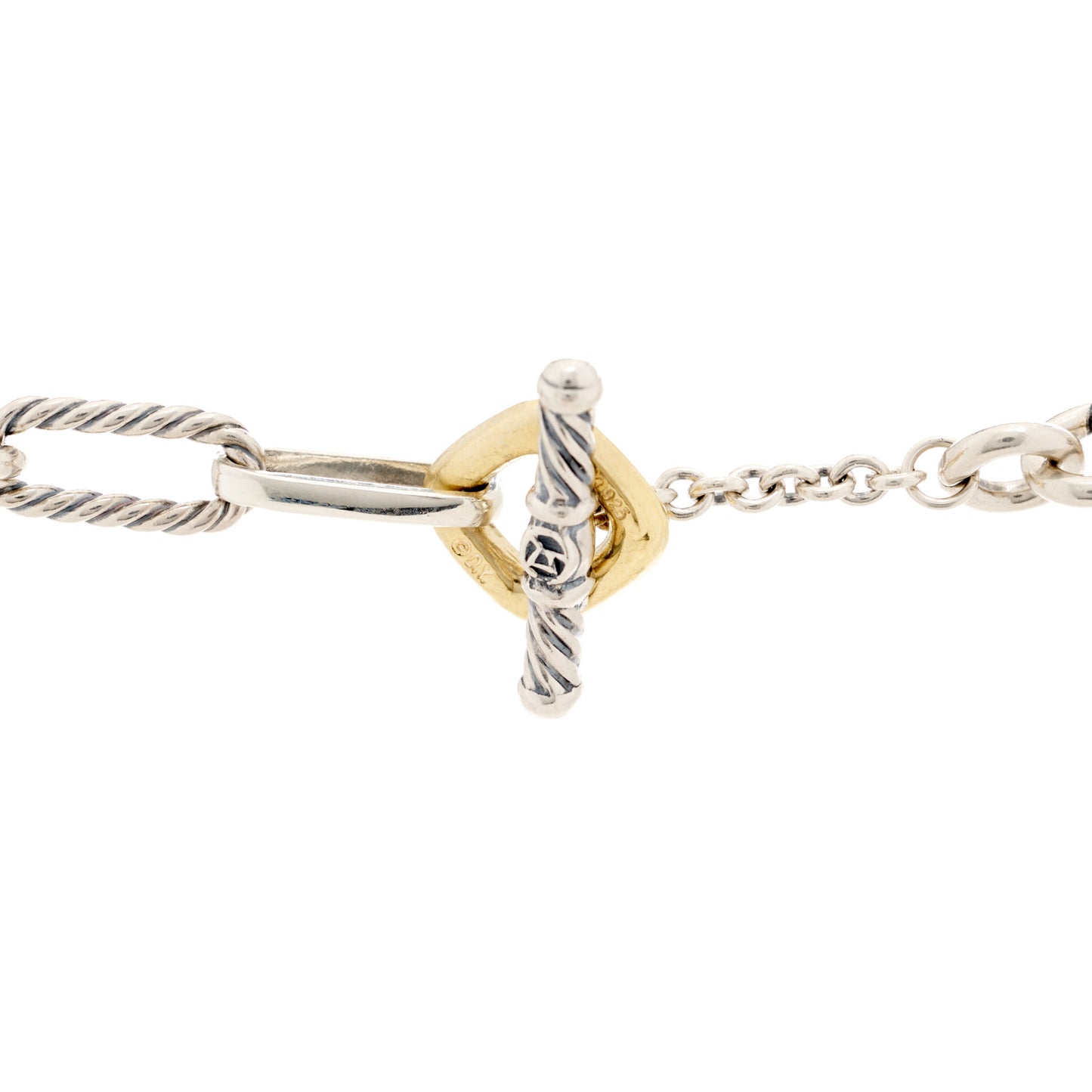 Sterling Silver 18K Yellow Gold Figaro Chain Link Necklace