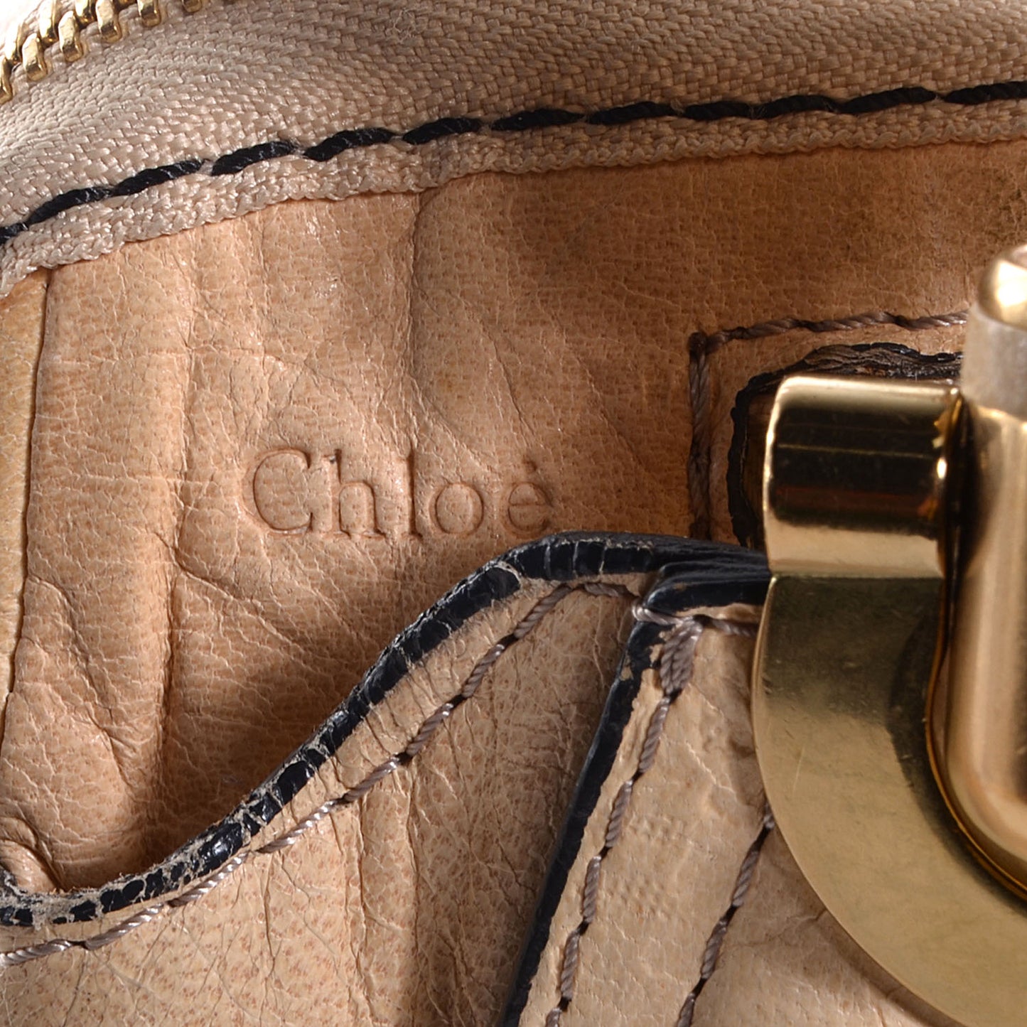 Leather Heloise Satchel Beige