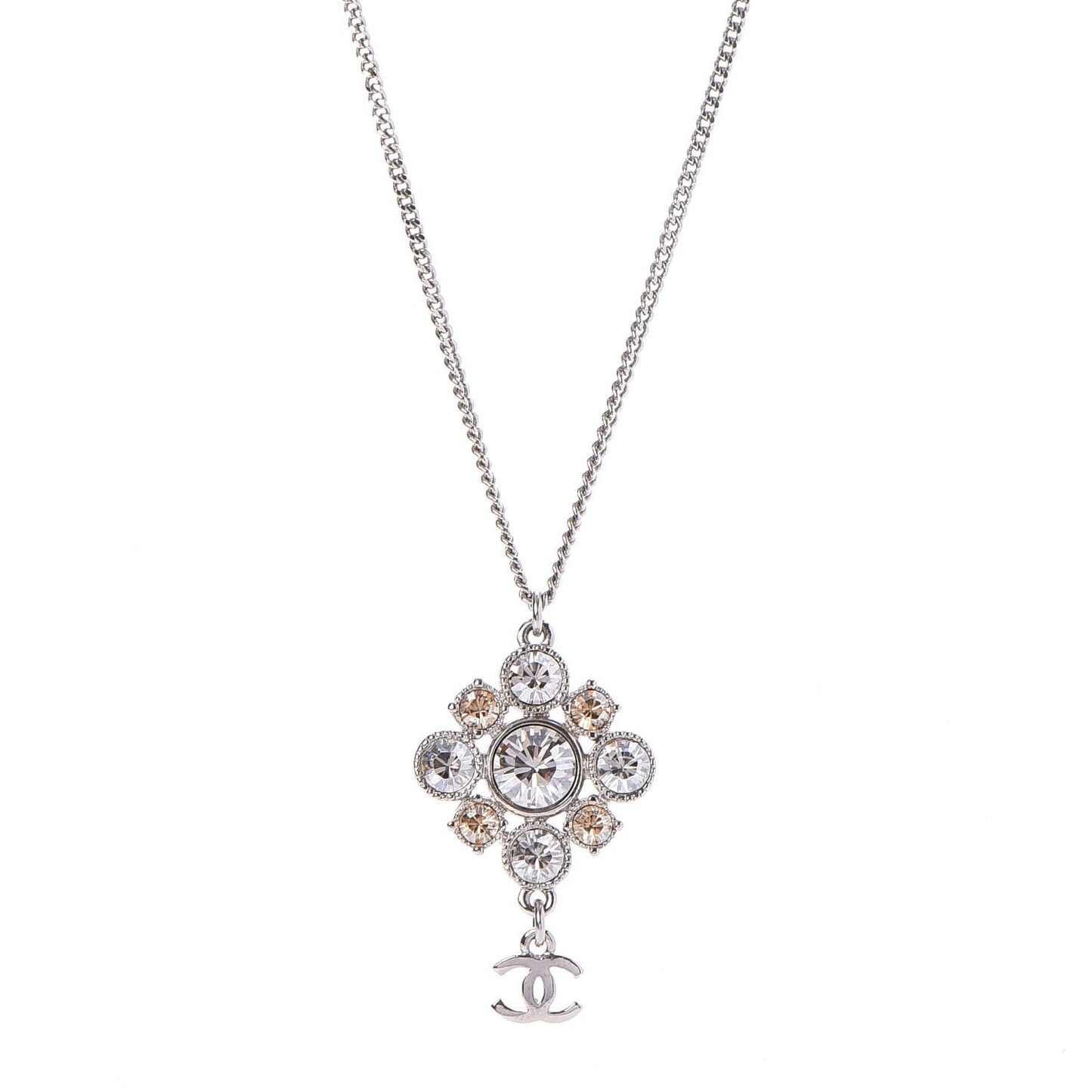 Crystal CC Necklace Silver