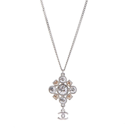 Chanel Crystal CC Necklace Silver 1 of 7