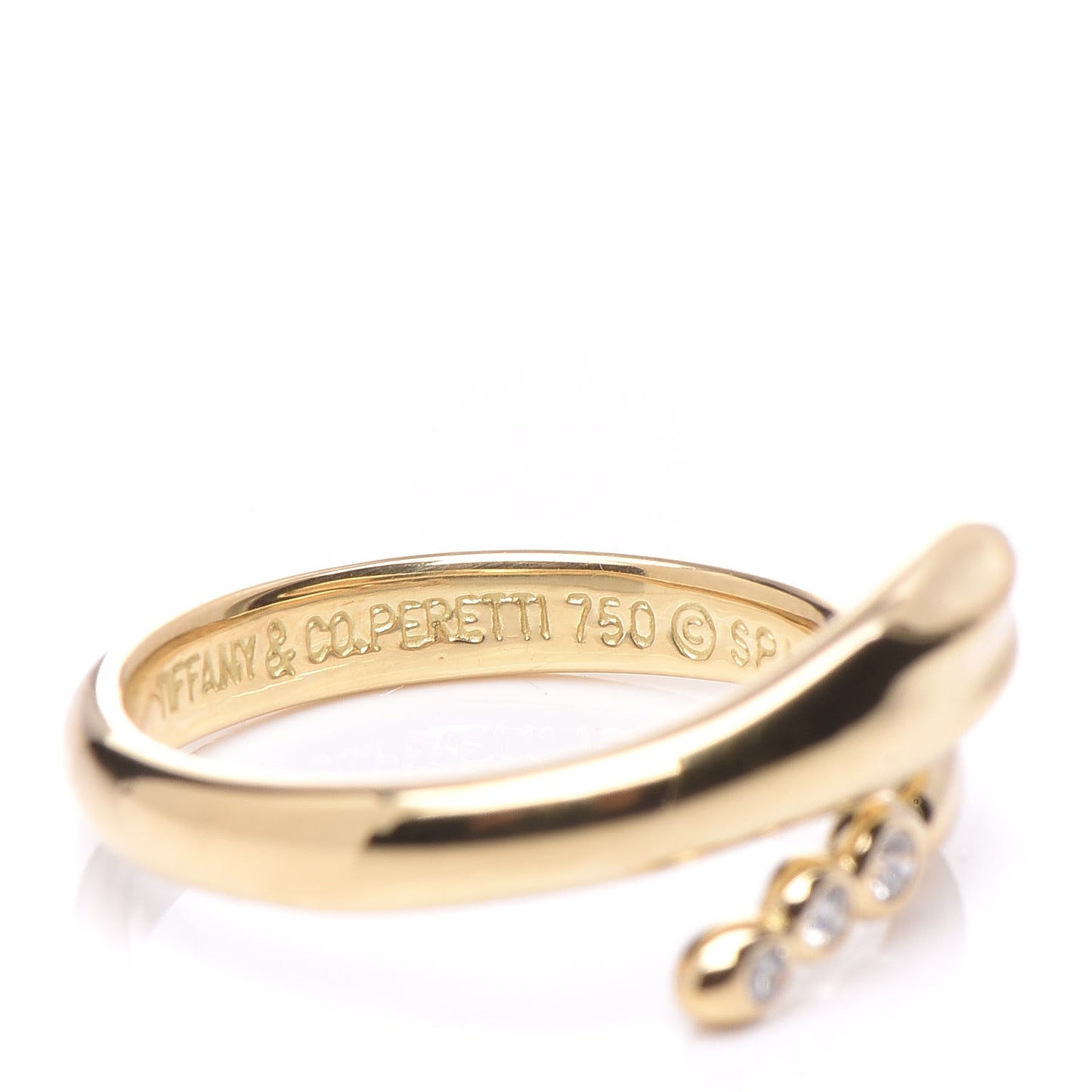 18K Yellow Gold Diamond Elsa Peretti Serpent Ring 49 5