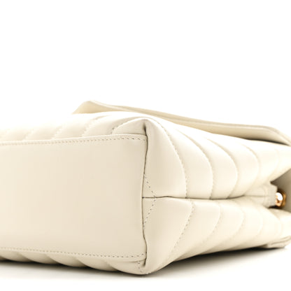 Saint Laurent Calfskin Y Quilted Monogram Small Loulou Chain Satchel Ivory 11 of 11