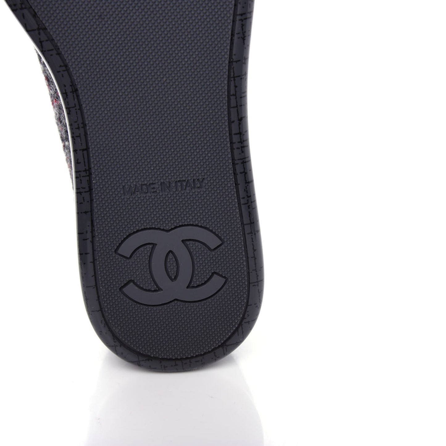 Lambskin Tweed Sneakers 36 Black Grey Red