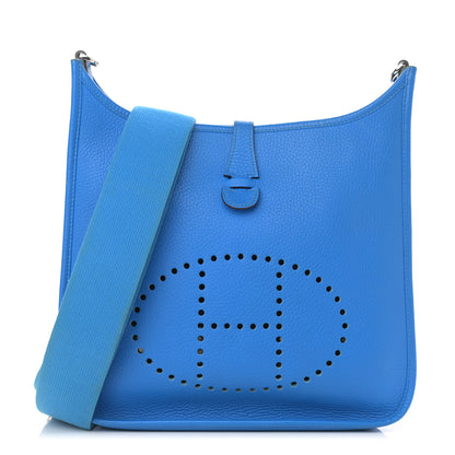 Hermes Taurillon Clemence Evelyne III PM Bleu Hydra 1 of 11