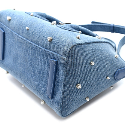 Givenchy Denim Pearl Embellished Mini Lock Antigona Shoulder Bag Blue 9 of 9