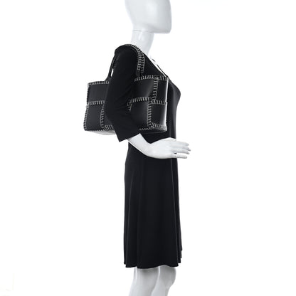 Bottega Veneta Nappa Maxi Intrecciato Overlock Stitched Small Arco Tote Black Silver 2 of 10