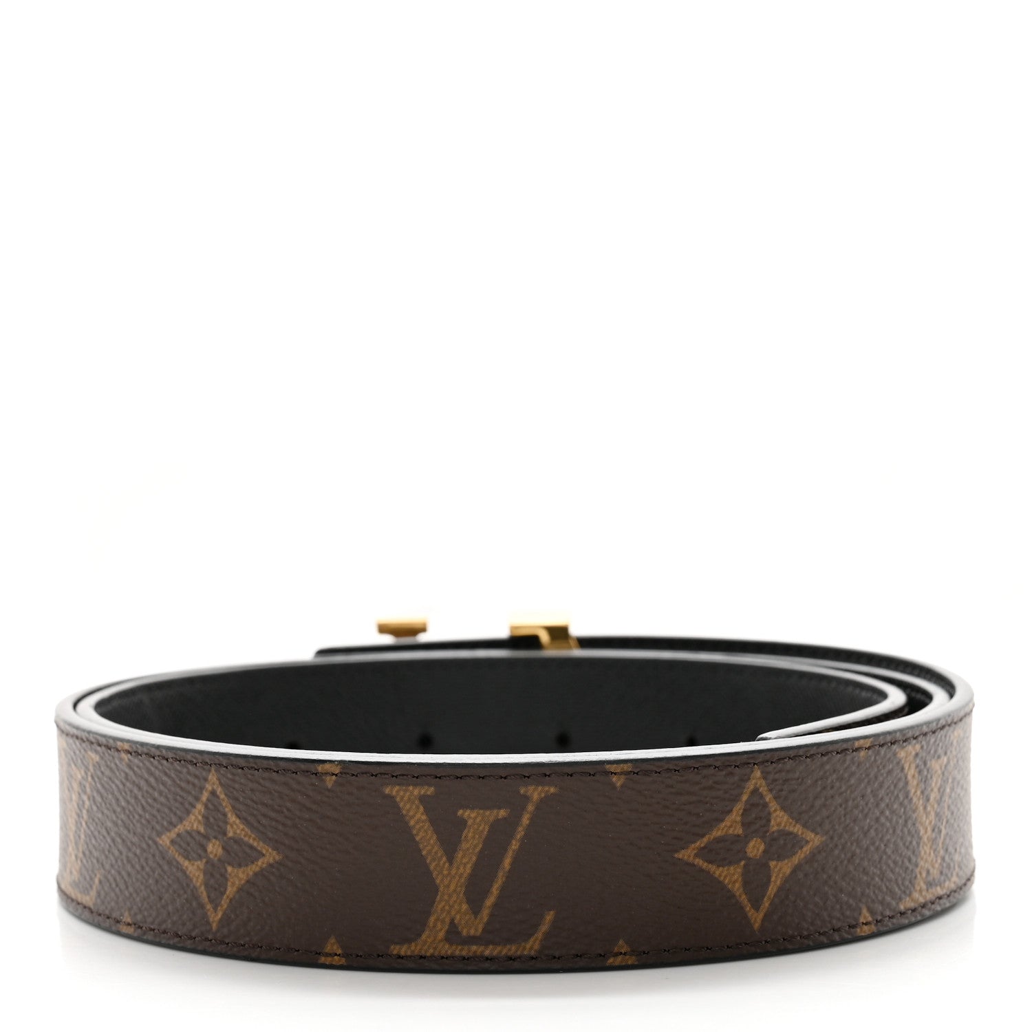 Louis Vuitton Calfskin Monogram 30mm LV Initiales Reversible Belt 90 36 Black 2 of 6