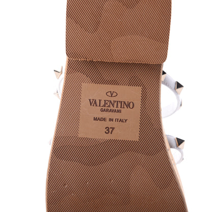 Valentino Garavani Calfskin Cork Rockstud Caged 30/50mm Platform Sandals 37 White 7 of 7