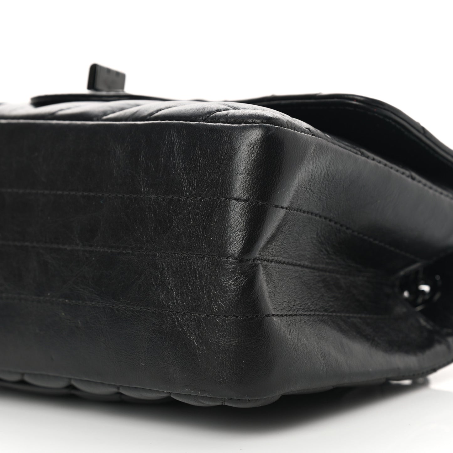 Aged Calfskin Chevron Quilted 2.55 Reissue Mini Flap So Black