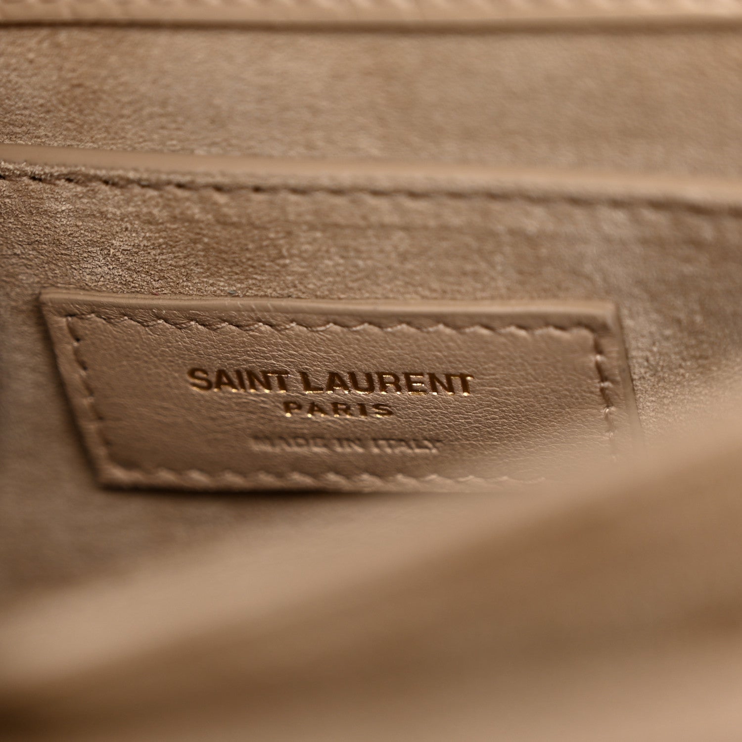 Saint Laurent Calfskin Crocodile Embossed Medium Monogram Sunset Dark Beige 6 of 13