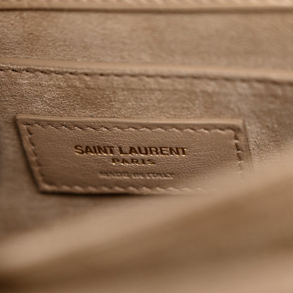 Saint Laurent Calfskin Crocodile Embossed Medium Monogram Sunset Dark Beige 6 of 13
