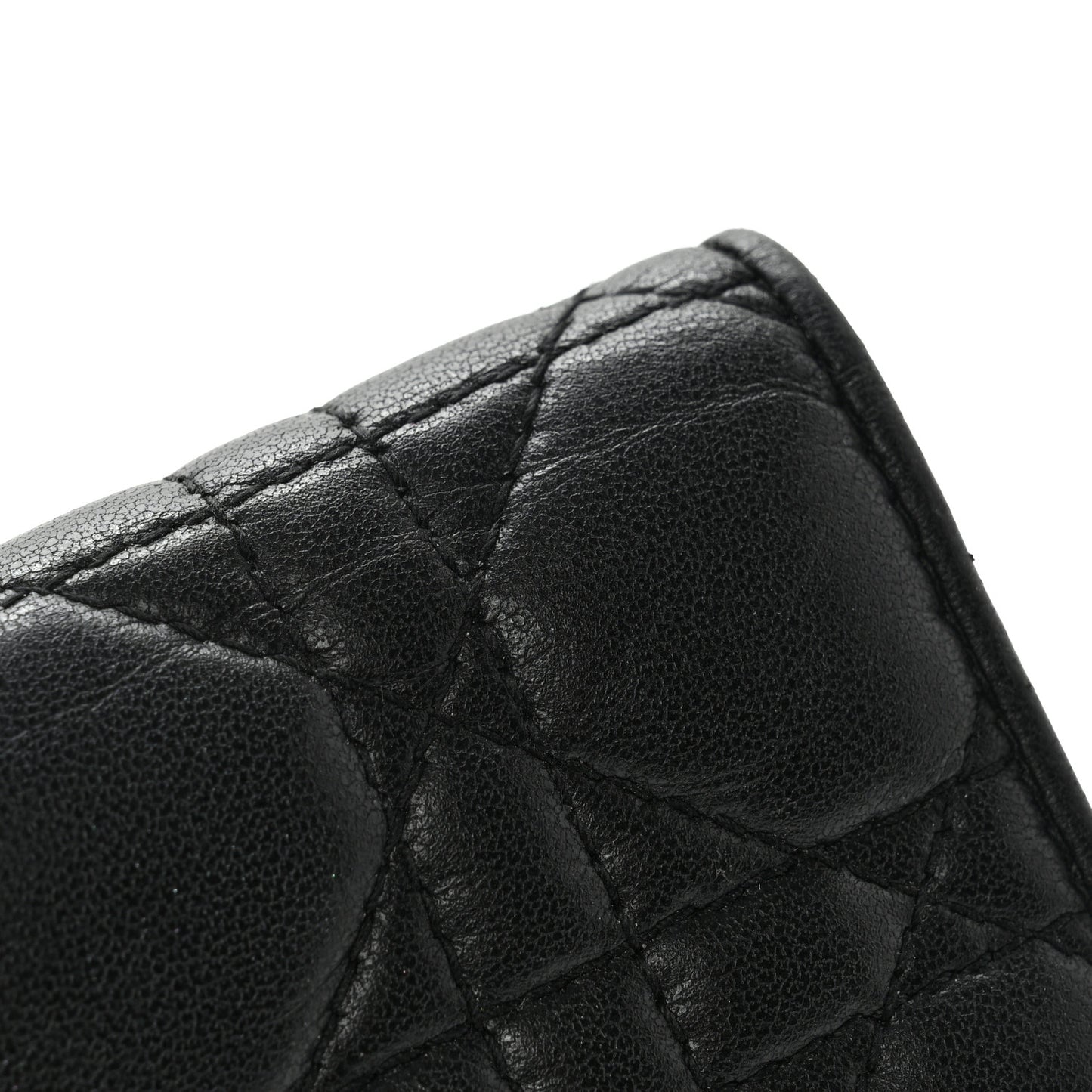 Lambskin Cannage Mini Lady Dior Wallet Black
