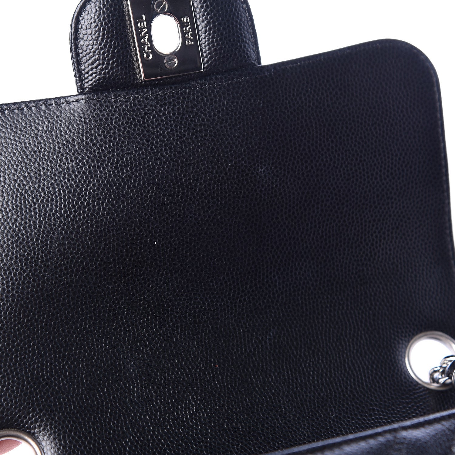 Chanel Caviar Chevron Quilted Mini Square Flap Black 11 of 11