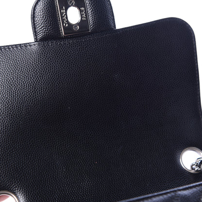 Chanel Caviar Chevron Quilted Mini Square Flap Black 11 of 11