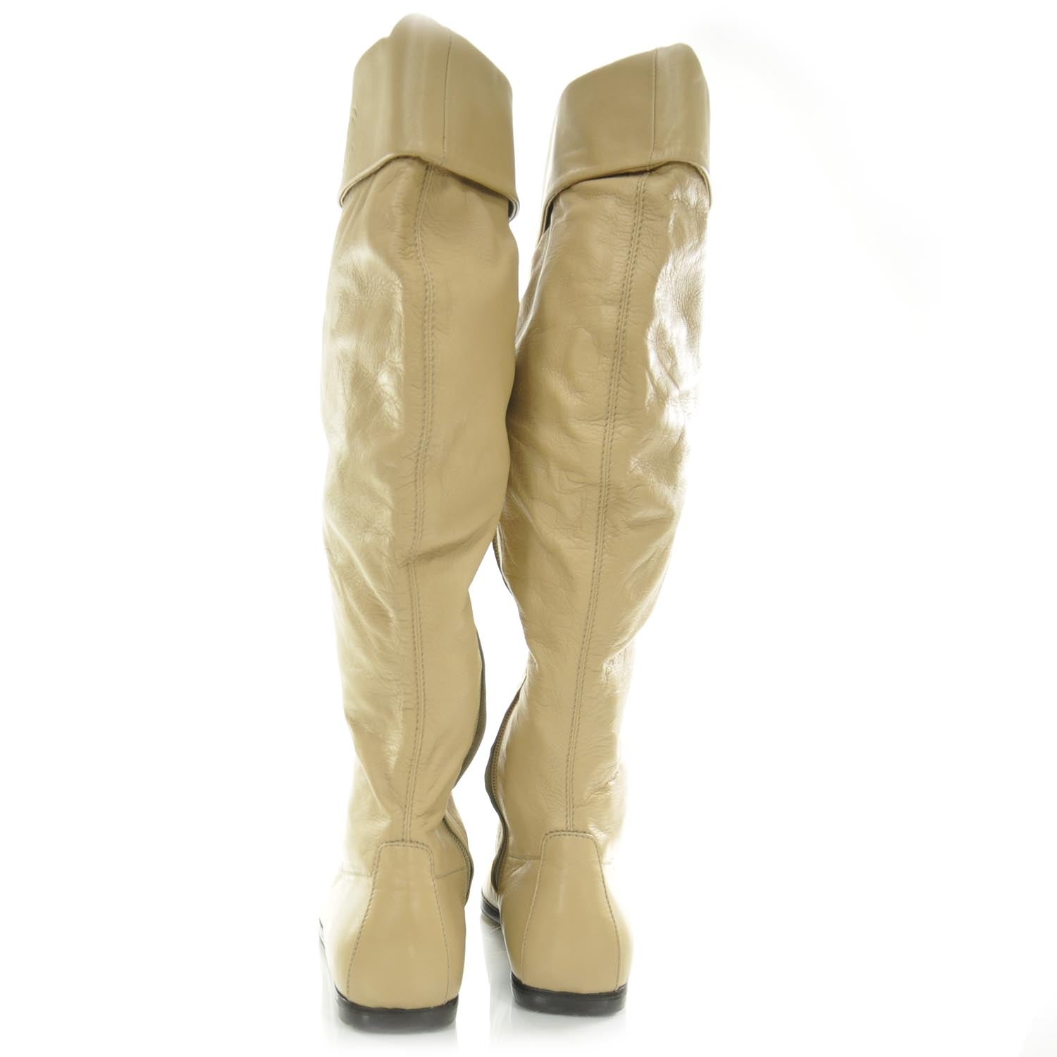 Chanel Leather Tall Flat Boots 40 3 of 7