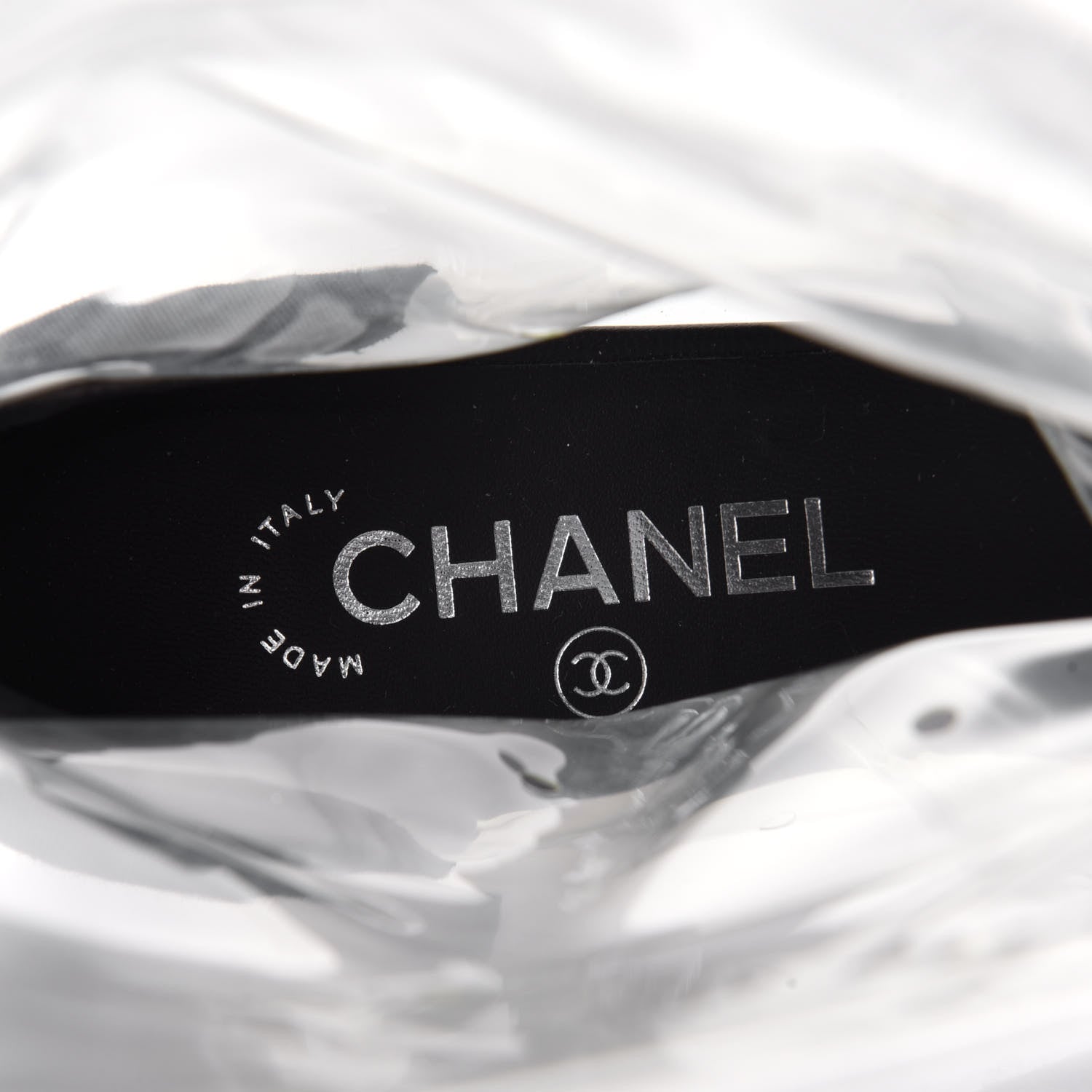 Chanel PVC Grosgrain High Boots 38.5 Transparent Black 9 of 9