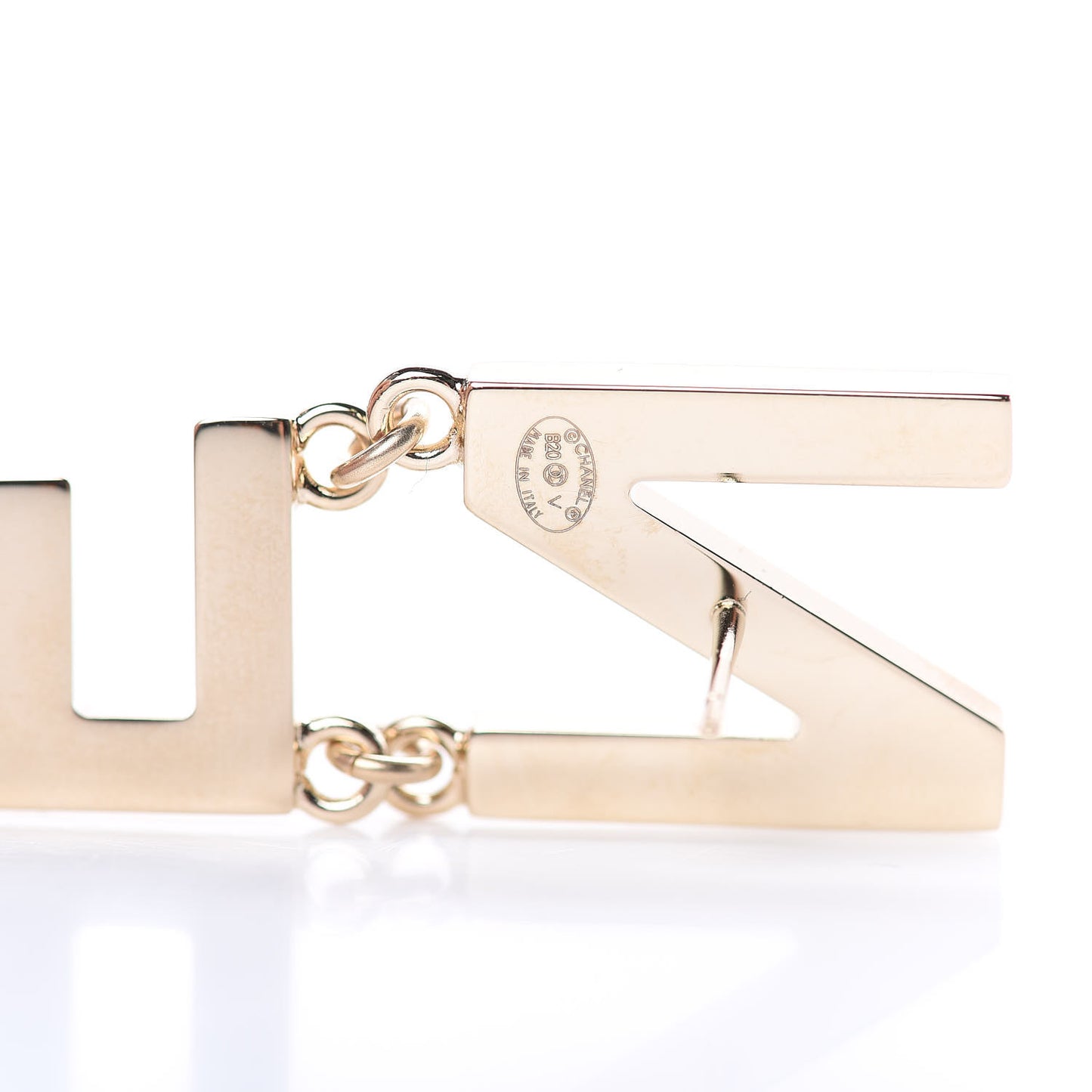 Metal Cha-Nel Logo Drop Earrings Gold