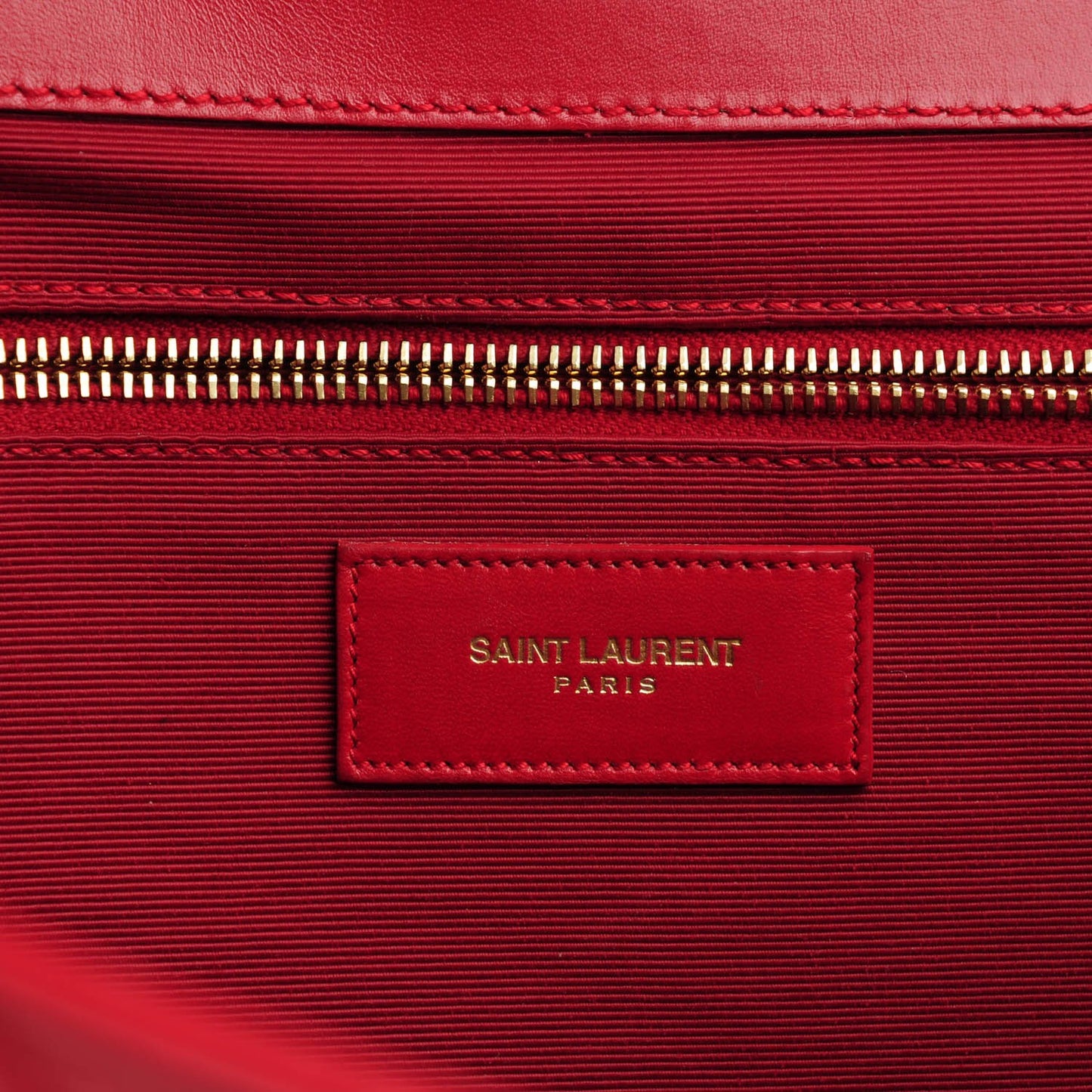 Lambskin Matelasse Chevron Large Monogram Satchel Red