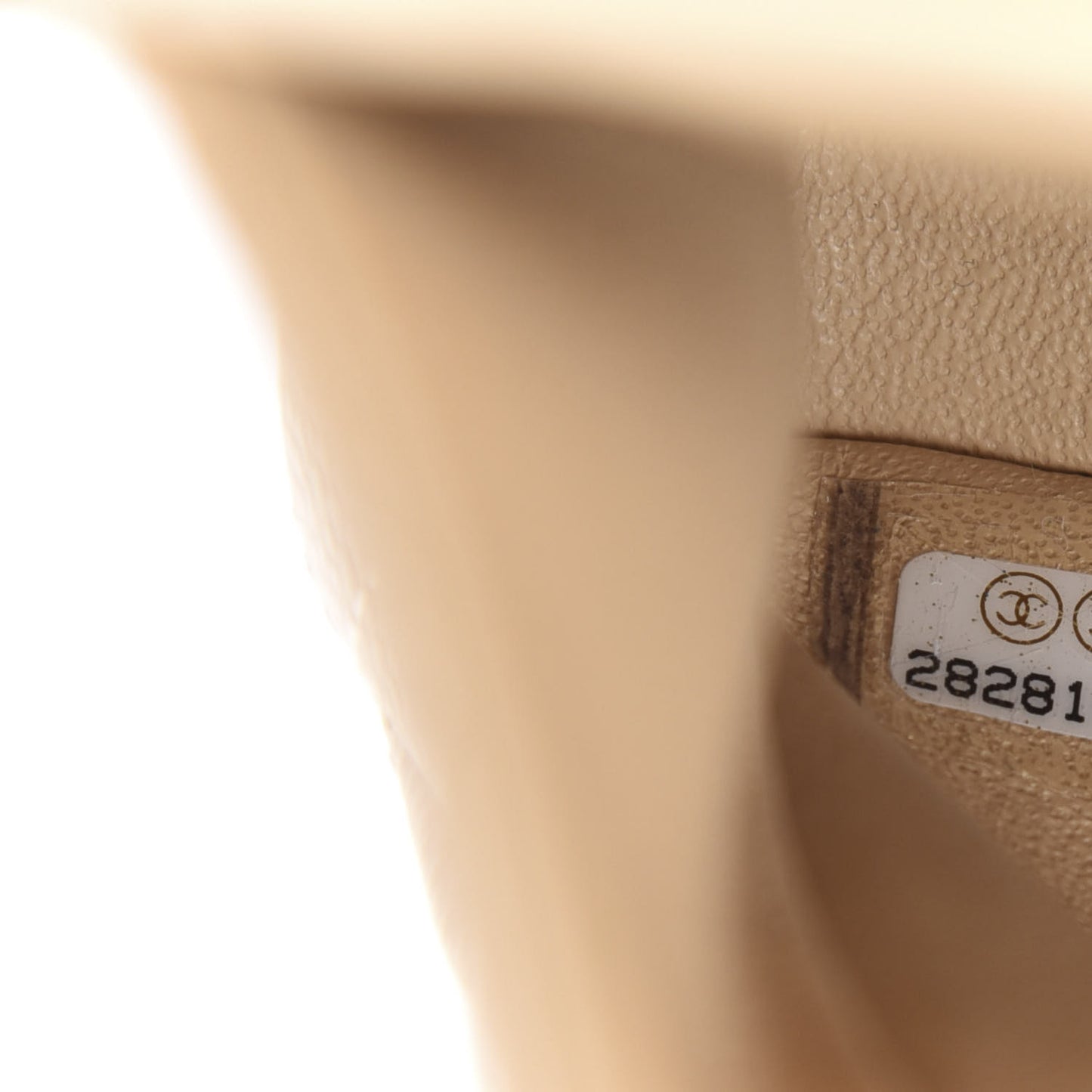 Caviar Quilted Medium Double Flap Beige