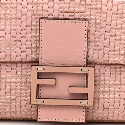 Fendi Calfskin Woven Baguette Cipria Beige Phard 9 of 11