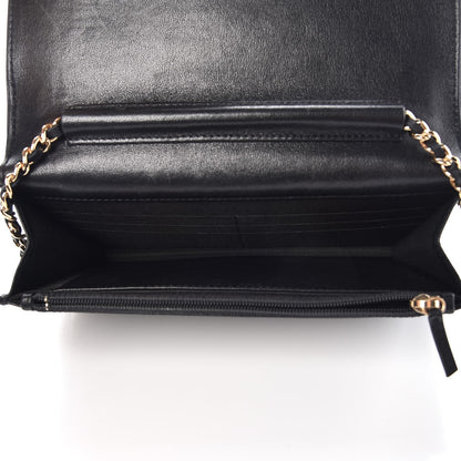 Chanel Sheepskin Quilted Mademoiselle Vintage Wallet On Chain WOC Black 8 of 9