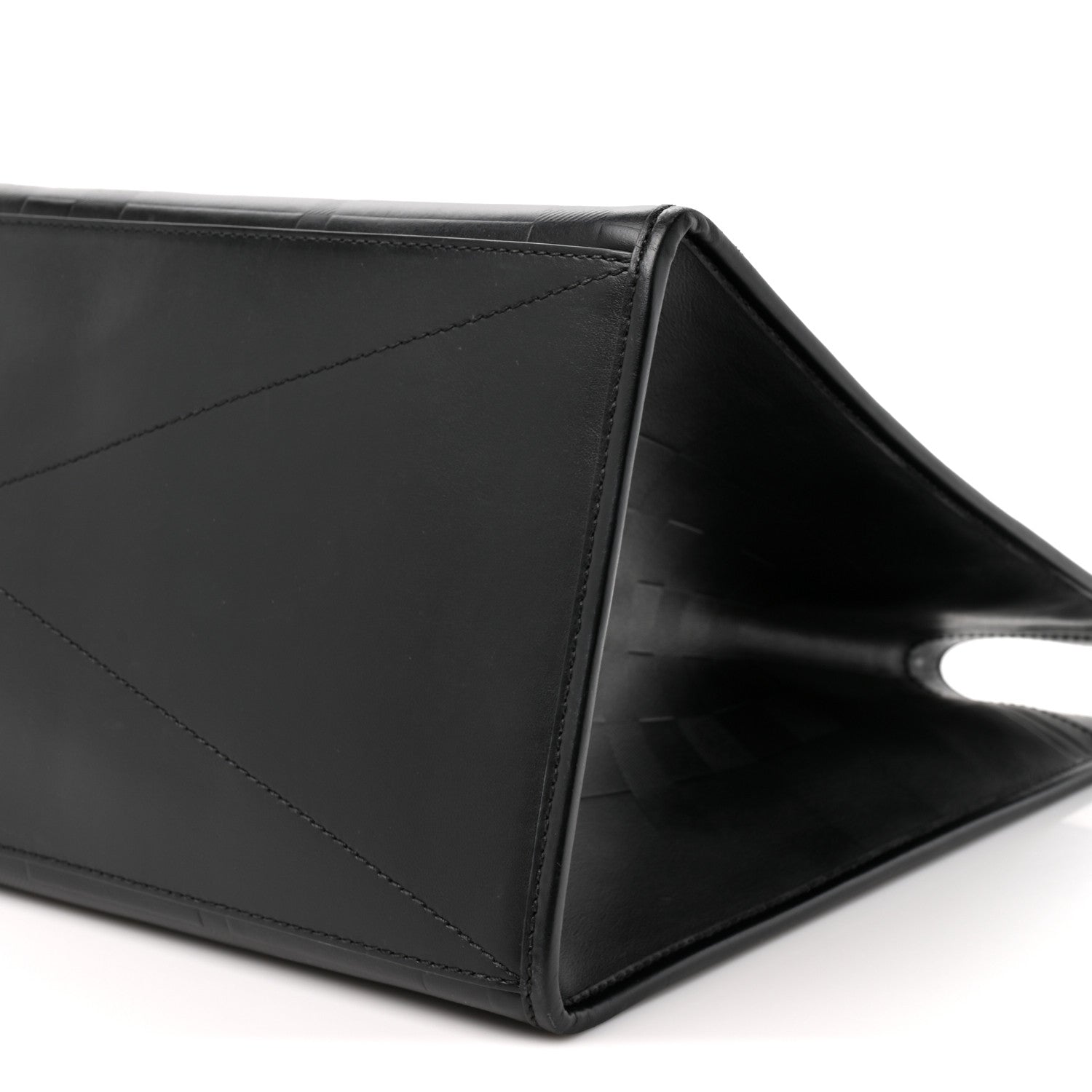 Burberry Calfskin Denny Check Embossed Tote Black 8 of 14